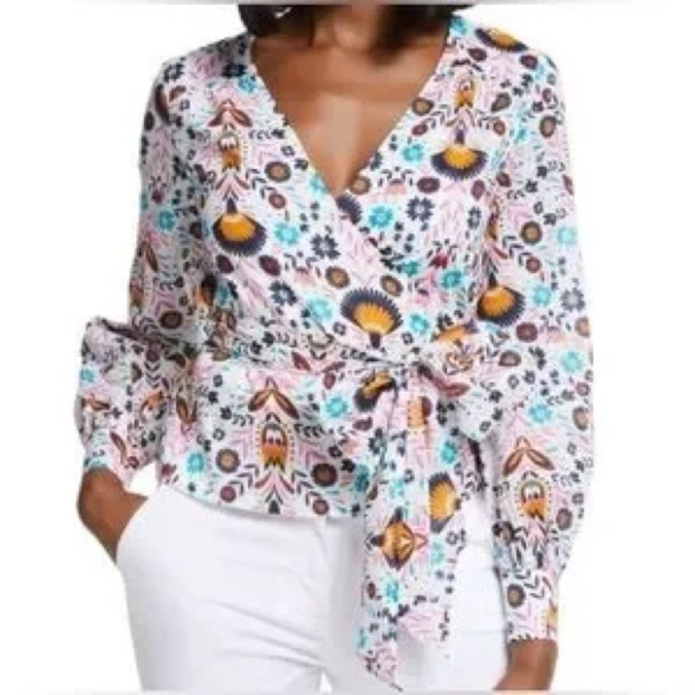 EUC Boden Rosamund Floral Wrap Blouse size 2P